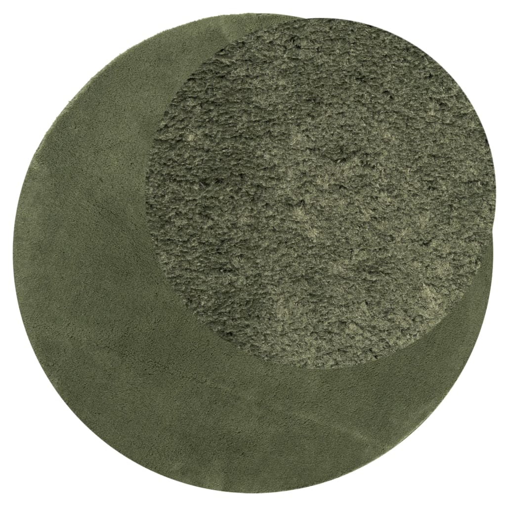 Vidaxl Rug Huarte basso -pole lavabile morbido Ø 100 cm Foresta verde