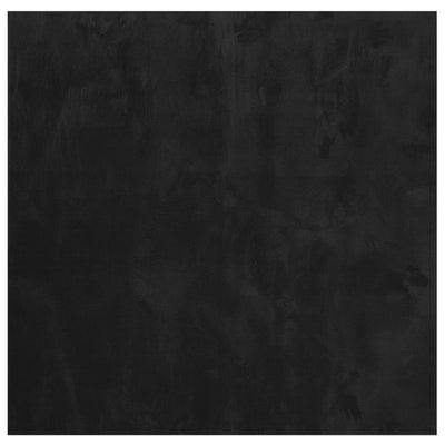 Vidaxl RUG HUARTE BAJA POLA Softable lavable de 120x120 cm Negro