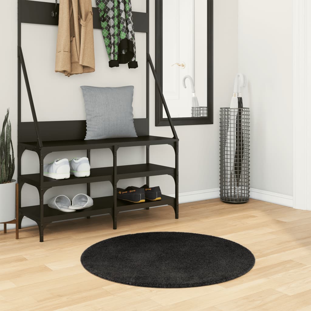 Vidaxl RUG HUARTE BAJA POLA Softable Ø 80 cm Negro