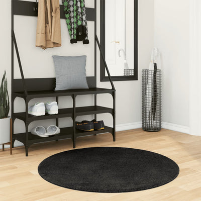 Vidaxl RUG HUARTE BAJA POLA Softable Ø 100 cm Negro