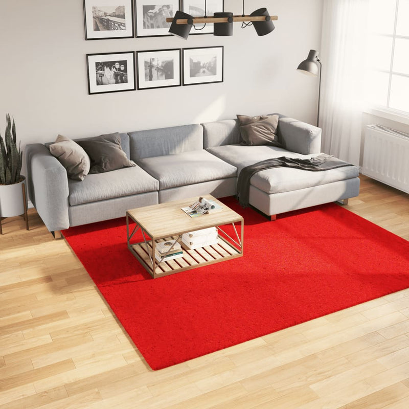 Vidaxl RUG HUARTE BAJA POLA Softable Softable 240x240 cm rojo