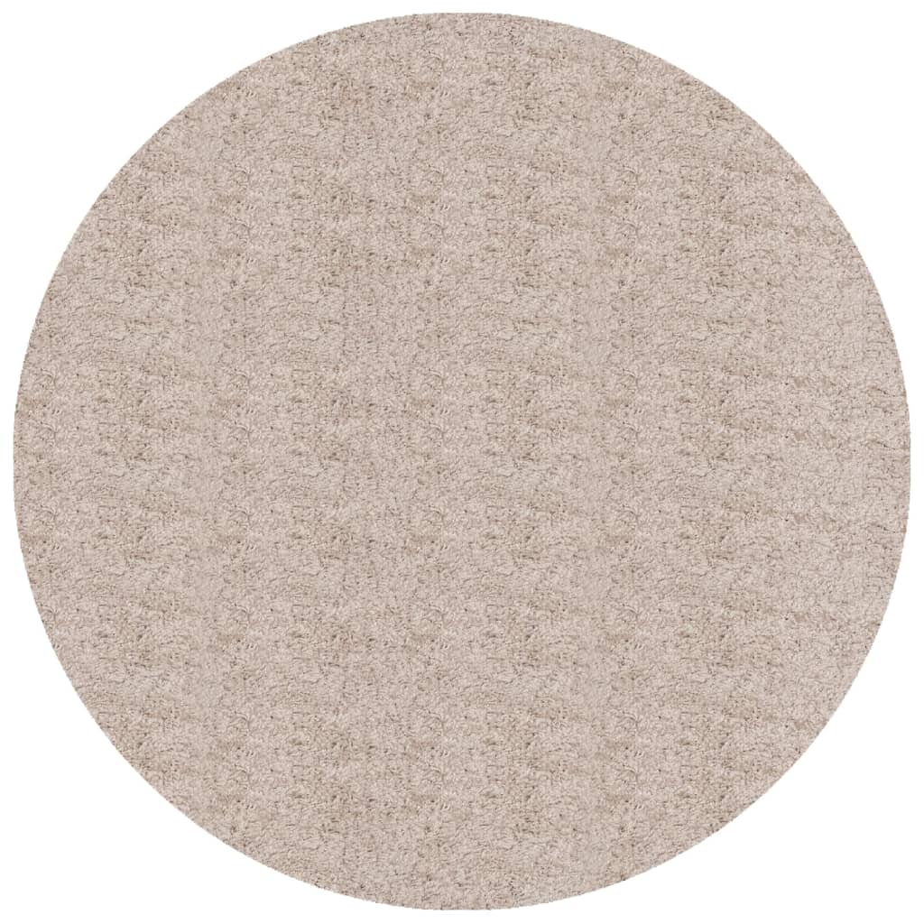 Vidaxl vloerkleed pamplona shaggy hoogpolig modern ø 120 cm beige