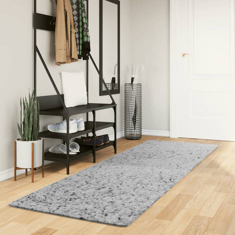 Alfombra Vidaxl Pamplona Shaggy altamente moderna 80x250 cm Gray