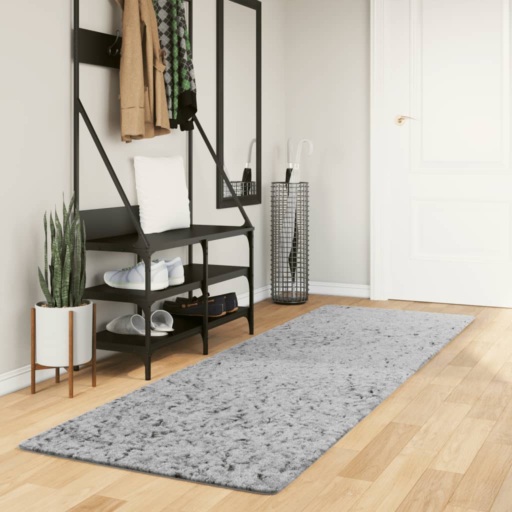 Alfombra Vidaxl Pamplona Shaggy altamente moderna 80x250 cm Gray