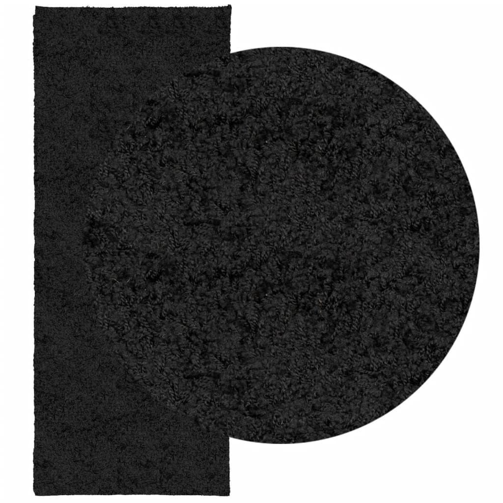 Alfombra Vidaxl Pamplona Shaggy altamente moderna 80x200 cm Negro