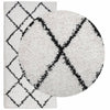 Vidaxl vloerkleed pamplona shaggy hoogpolig 100x200 cm crème en zwart