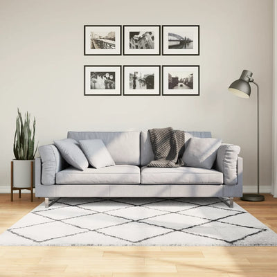 Vidaxl Rug Shaggy High Pile Modern 160x160 cm Crema y negro