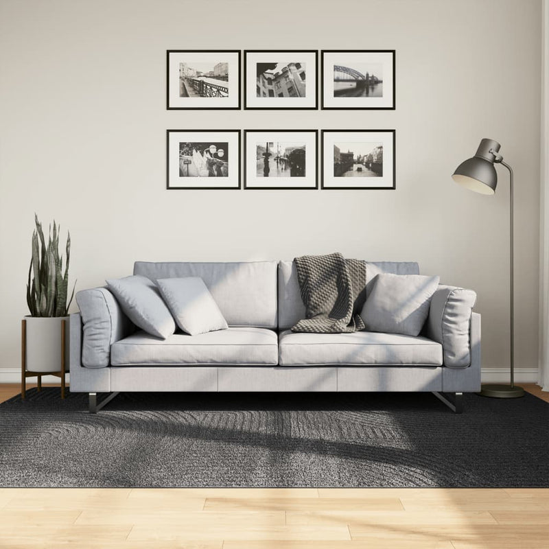 Vidaxl vloerkleed iza laagpolig scandinavisch 160x230 cm antraciet