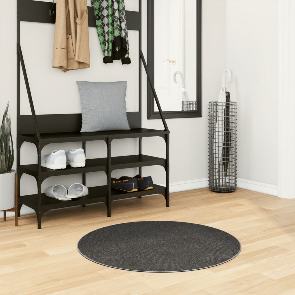 Vidaxl tappeto iza scandinavo a pelo corto ø 80 cm antracite