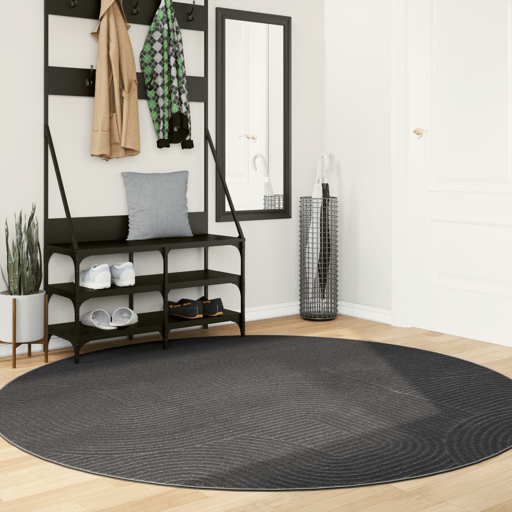 Vidaxl tappeto iza scandinavo a pelo corto ø 200 cm antracite