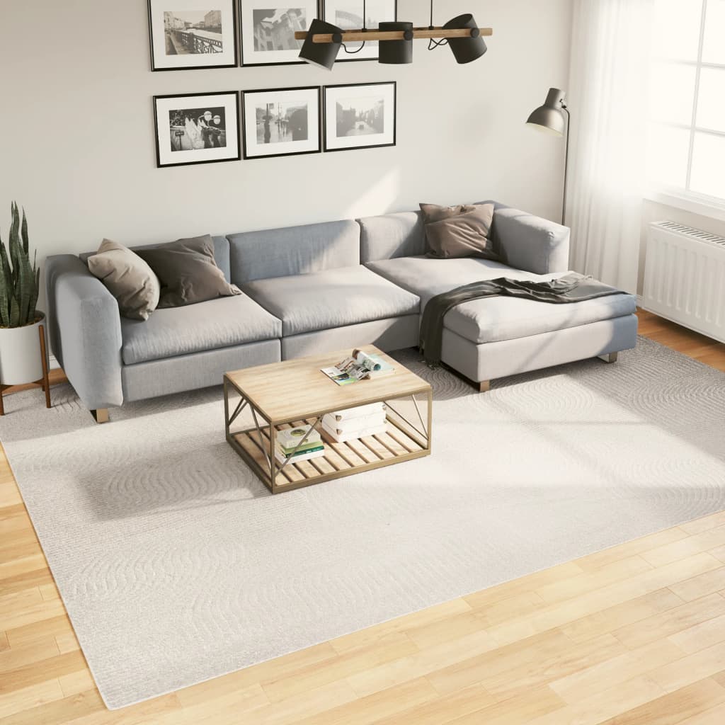 VidaXL alfombra Iza pelo corto escandinavo 240x340 cm crema