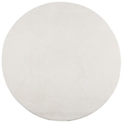 RUG VIDAXL IZA BAJO Pile escandinavo Ø 120 cm de crema -Colla