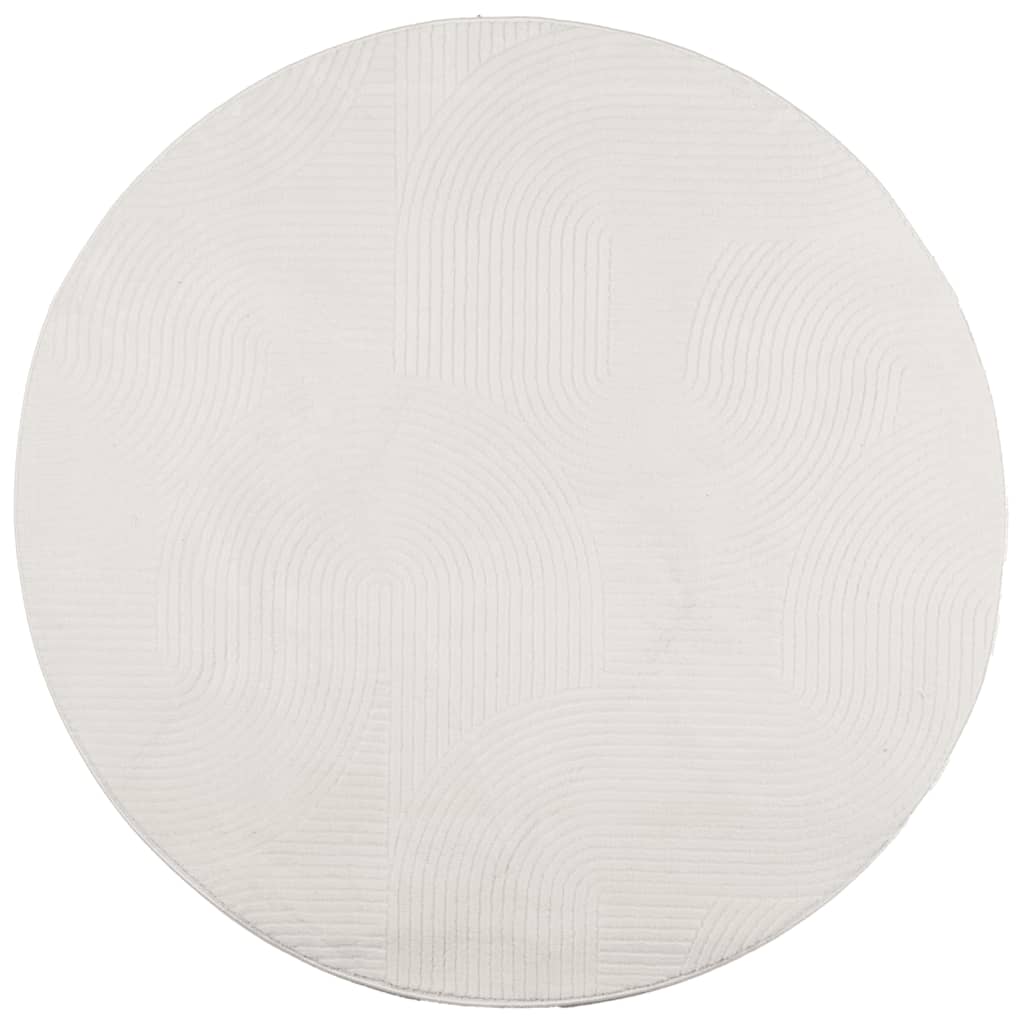 Vidaxl vloerkleed iza laagpolig scandinavisch ø 160 cm crèmekleurig