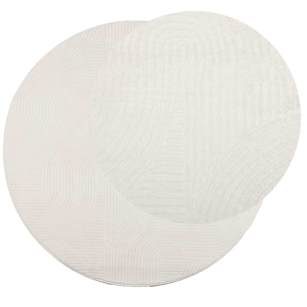 Vidaxl vloerkleed iza laagpolig scandinavisch ø 160 cm crèmekleurig