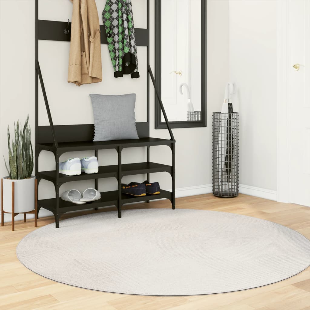 Vidaxl vloerkleed iza laagpolig scandinavisch ø 160 cm crèmekleurig