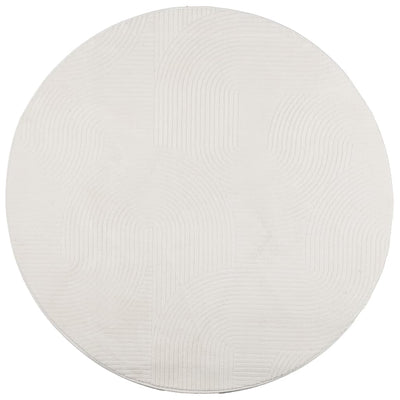 Vidaxl alfombra iza pelo corto escandinavo ø 200 cm crema