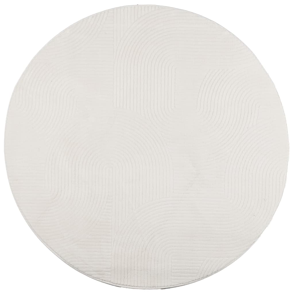 Vidaxl tappeto iza scandinavo a pelo corto ø 200 cm crema