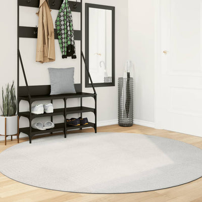 Vidaxl alfombra iza pelo corto escandinavo ø 200 cm crema