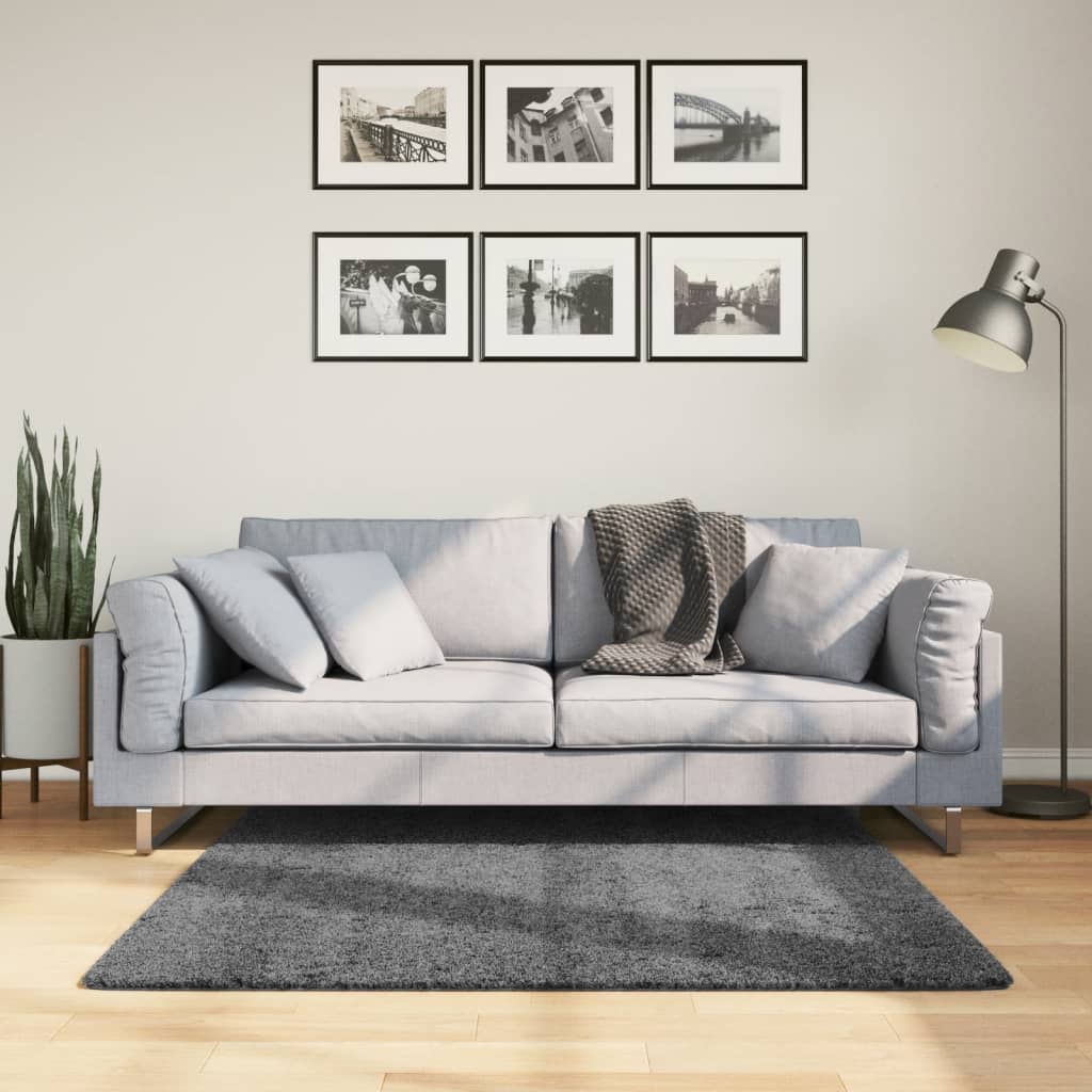 Tappeto VidaXL oviedo a pelo corto 120x120 cm antracite