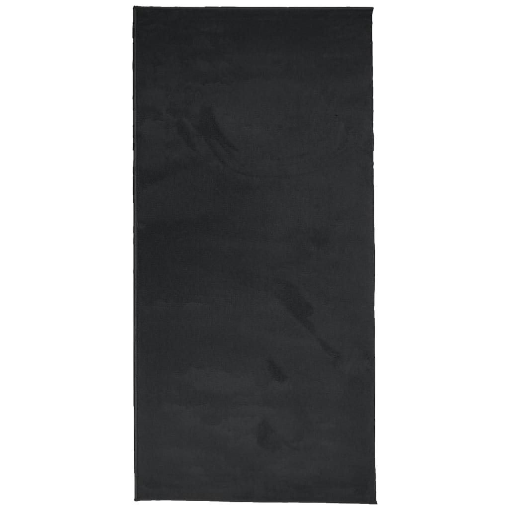 VIDAXL RAG OVIDO LOW -PILE 100X200 CM NERO