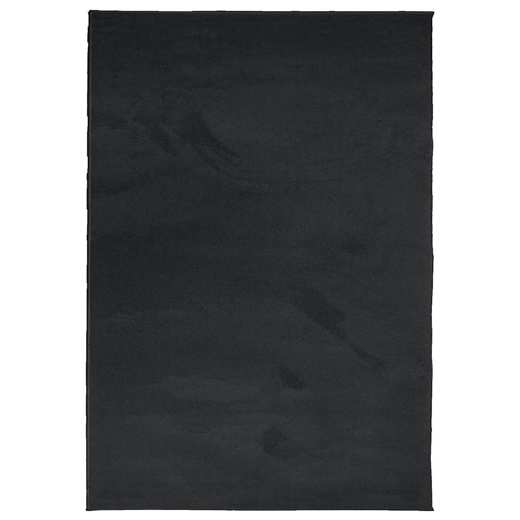 Vidaxl alfombra oviedo bajo -pile 160x230 cm negro
