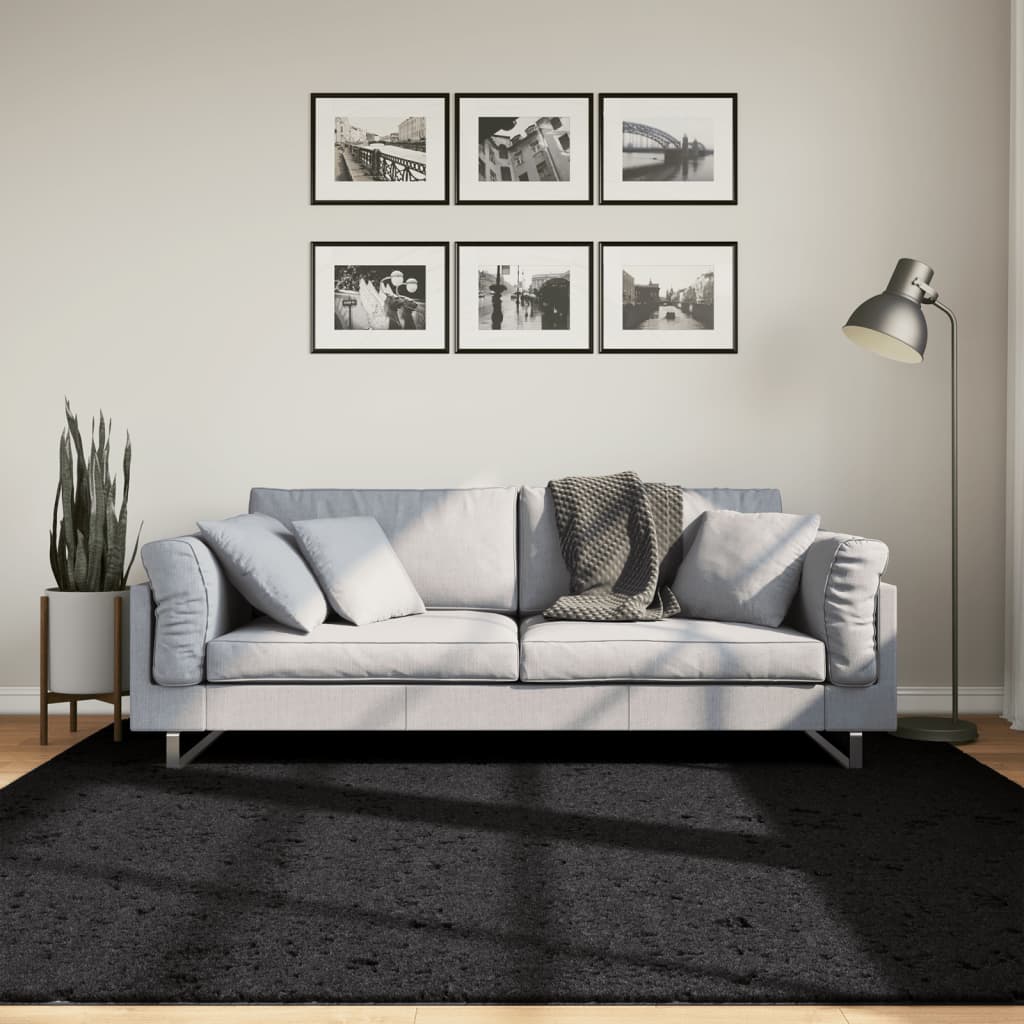Tappeto VidaXL oviedo a pelo corto 200x200 cm nero