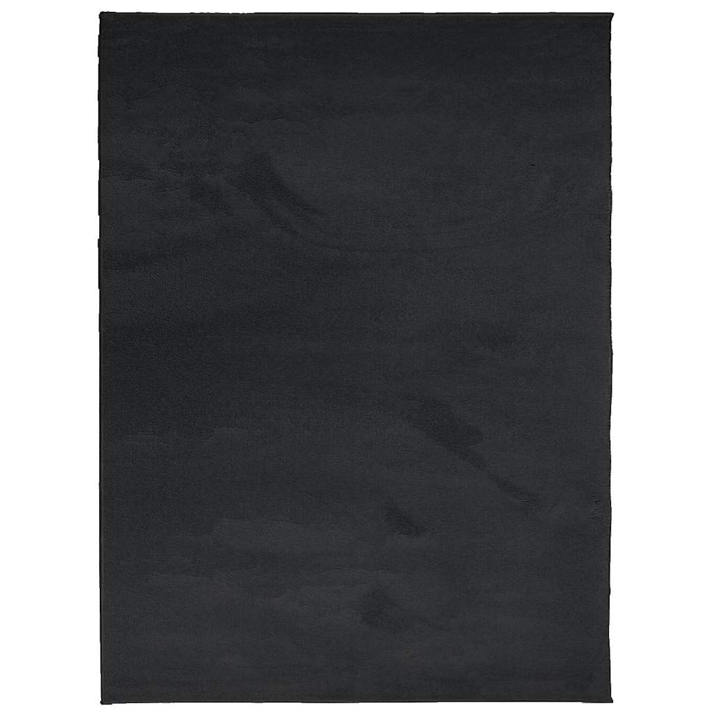 Vidaxl alfombra oviedo bajo -pile 240x340 cm negro