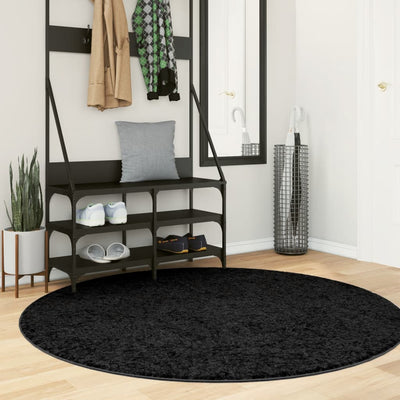 Vidaxx alfombra oviedo pelo corto ø 160 cm negro