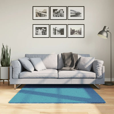 Vidaxl vloerkleed oviedo laagpolig 120x120 cm turquoise