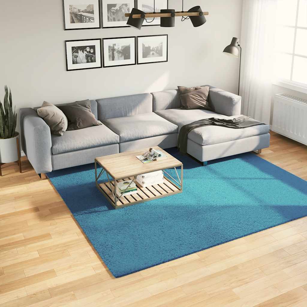 Tappeto VidaXL oviedo a pelo corto 240x240 cm turchese