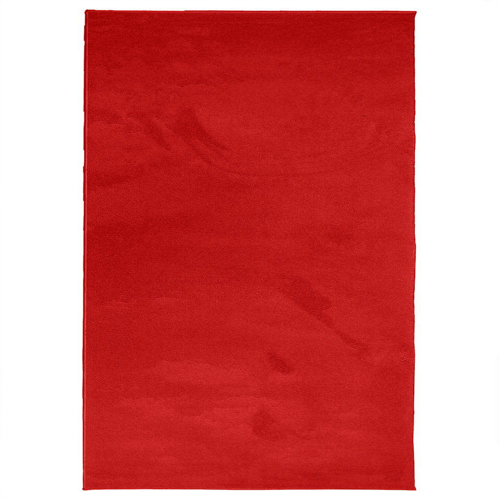 Vidaxl alfombra oviedo bajo -pile 160x230 cm rojo