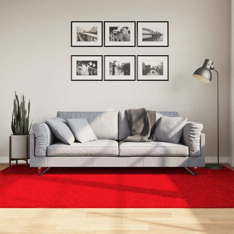 Vidaxl alfombra oviedo bajo -pile 160x230 cm rojo