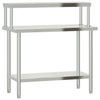 Vidaxl keukenwerktafel met bovenschap 110x55x120 cm roestvrij staal