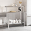 Vidaxl keukenwerktafel met bovenschap 110x55x120 cm roestvrij staal