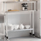 Tavolo da lavoro da cucina Vidaxx con ripiano superiore 110x30x120 cm in acciaio inossidabile