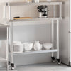 Vidaxx mesa de trabajo de cocina con estante superior 110x30x120 cm acero inoxidable