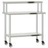 Tavolo da lavoro da cucina Vidaxx con ripiano superiore 110x55x120 cm in acciaio inossidabile