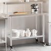 Tavolo da lavoro da cucina Vidaxx con ripiano superiore 110x55x120 cm in acciaio inossidabile