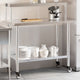 Tavolo da lavoro da cucina Vidaxx con ripiano superiore 110x55x120 cm in acciaio inossidabile