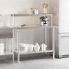 Vidaxl keukenwerktafel met bovenschap 110x55x120 cm roestvrij staal