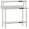 Vidaxl keukenwerktafel met bovenschap 110x55x120 cm roestvrij staal