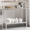 Vidaxl keukenwerktafel met bovenschap 110x55x120 cm roestvrij staal