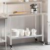 Vidaxl keukenwerktafel met bovenschap 110x55x120 cm roestvrij staal