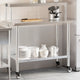 Tavolo da lavoro da cucina Vidaxx con ripiano superiore 110x55x120 cm in acciaio inossidabile