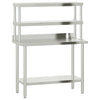 Vidaxl keukenwerktafel met bovenschap 110x55x150 cm roestvrij staal