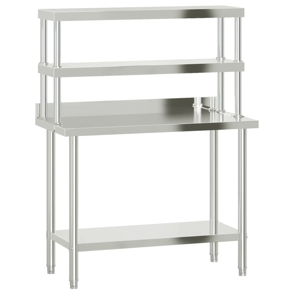 Tavolo da lavoro da cucina Vidaxx con ripiano superiore 110x55x150 cm in acciaio inossidabile