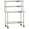 Tavolo da lavoro da cucina Vidaxx con ripiano superiore 110x55x150 cm in acciaio inossidabile