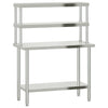 Vidaxl keukenwerktafel met bovenschap 110x55x150 cm roestvrij staal
