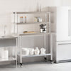 Vidaxl keukenwerktafel met bovenschap 110x55x150 cm roestvrij staal