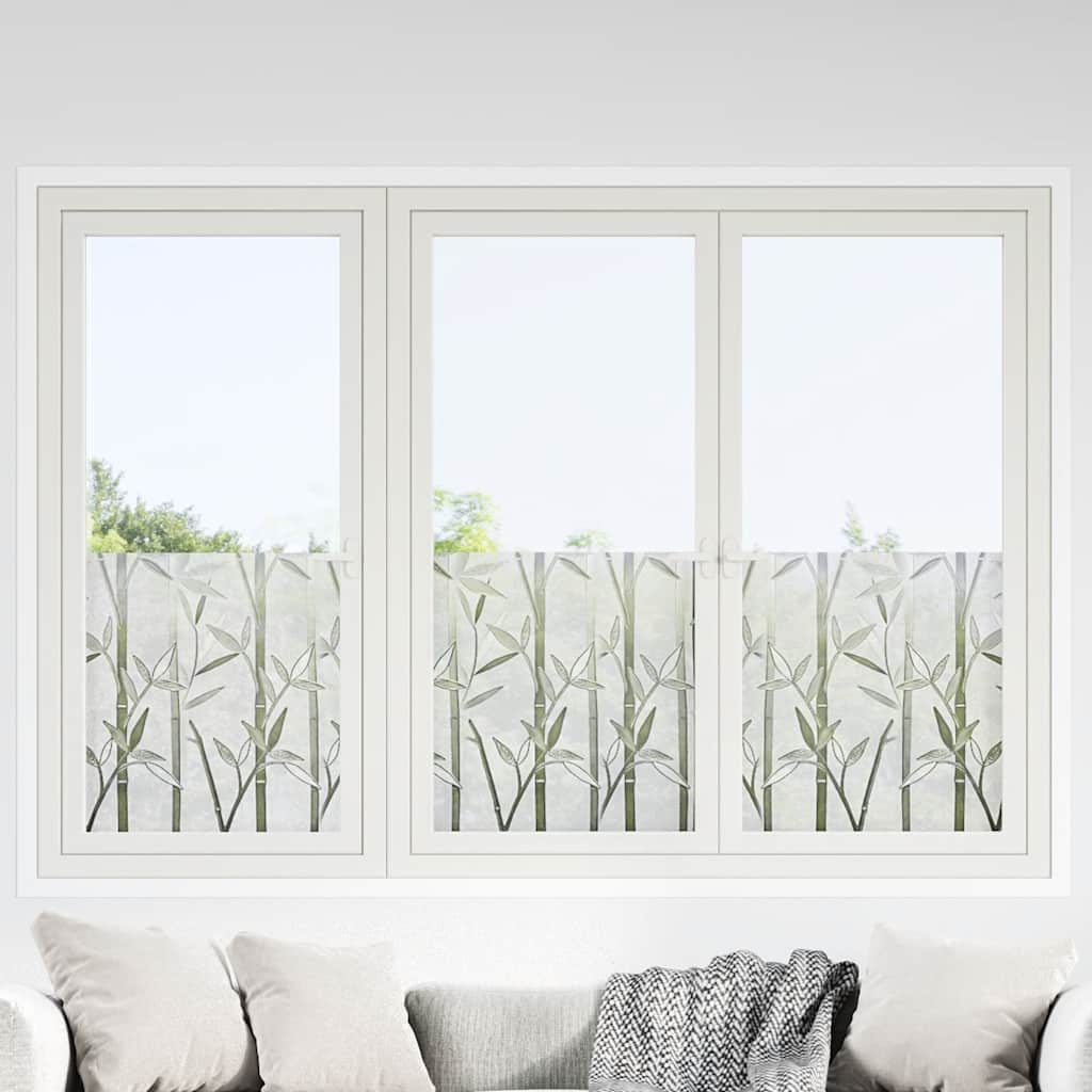 Vidaxx láminas para ventanas 2 piezas PVC con patrón de bambú mate